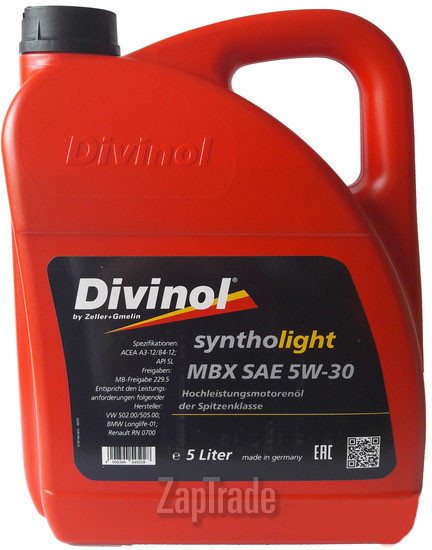 Купить моторное масло Divinol Syntholight MBX 5W-30, в интернет-магазине в Екатеринбурге