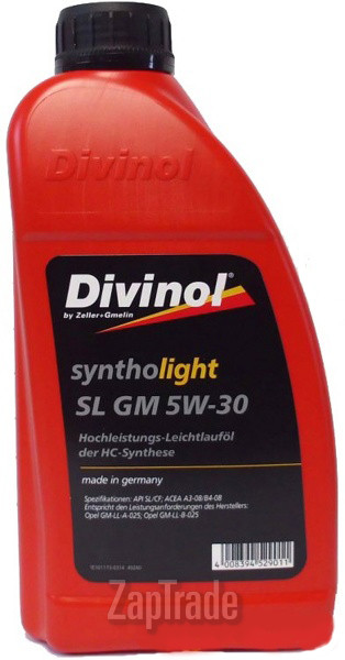 Купить моторное масло Divinol Syntholight SL GM 5W-30, в интернет-магазине в Екатеринбурге