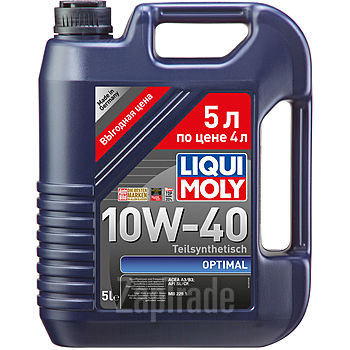 Купить моторное масло Liqui moly Optimal 10W-40 (акция 5 литров по цене 4-х литров), в интернет-магазине в Екатеринбурге