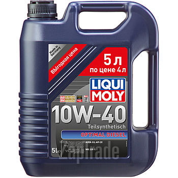 Купить моторное масло Liqui moly Optimal 10W-40 (акция 5 литров по цене 4-х литров), в интернет-магазине в Екатеринбурге