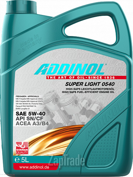 Купить моторное масло Addinol Super Light 0540, в интернет-магазине в Екатеринбурге