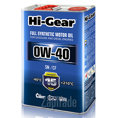 Купить моторное масло Hi-gear SAE 0W-40 API SN/CF, в интернет-магазине в Екатеринбурге