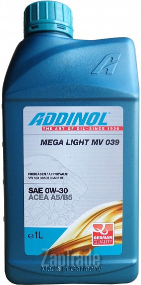 Купить моторное масло Addinol Mega Light MV 039, в интернет-магазине в Екатеринбурге