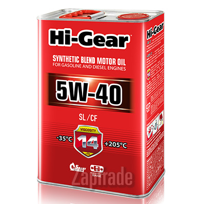 Купить моторное масло Hi-gear SAE 5W-40 API SL/CF, в интернет-магазине в Екатеринбурге