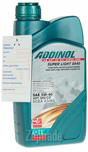 Купить моторное масло Addinol Super Light 0540, в интернет-магазине в Екатеринбурге