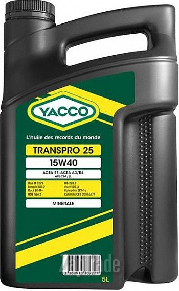Купить моторное масло Yacco Transpro 25, в интернет-магазине в Екатеринбурге