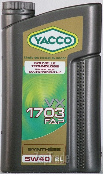 Купить моторное масло Yacco VX 1703 FAP, в интернет-магазине в Екатеринбурге