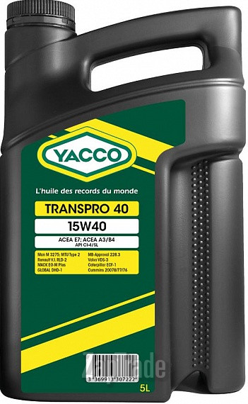 Купить моторное масло Yacco Transpro 40, в интернет-магазине в Екатеринбурге