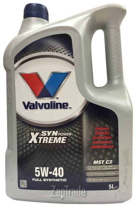 Купить моторное масло Valvoline SYNPOWER XTREME MST SAE C3 5W-40, 5л, в интернет-магазине в Екатеринбурге