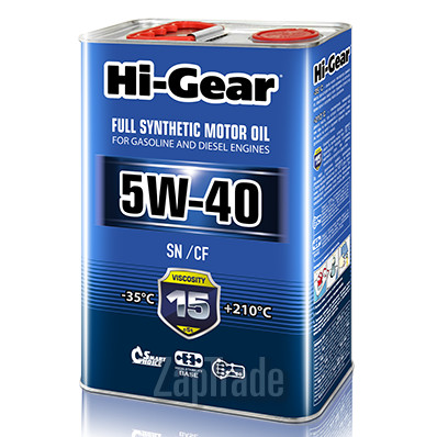 Купить моторное масло Hi-gear SAE 5W-40 API SN/CF, в интернет-магазине в Екатеринбурге