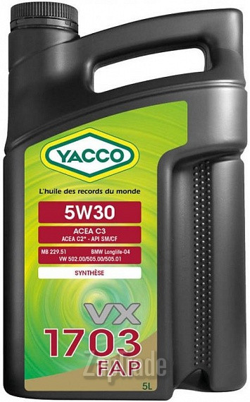 Купить моторное масло Yacco VX 1703 FAP, в интернет-магазине в Екатеринбурге