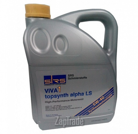 Купить моторное масло Srs VIVA 1 Topsynth Alpha LS 5W-40, в интернет-магазине в Екатеринбурге