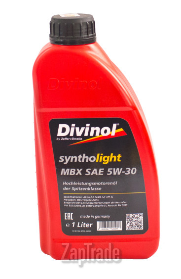 Купить моторное масло Divinol Syntholight MBX 5W-30, в интернет-магазине в Екатеринбурге