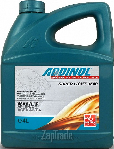 Купить моторное масло Addinol Super Light 0540, в интернет-магазине в Екатеринбурге