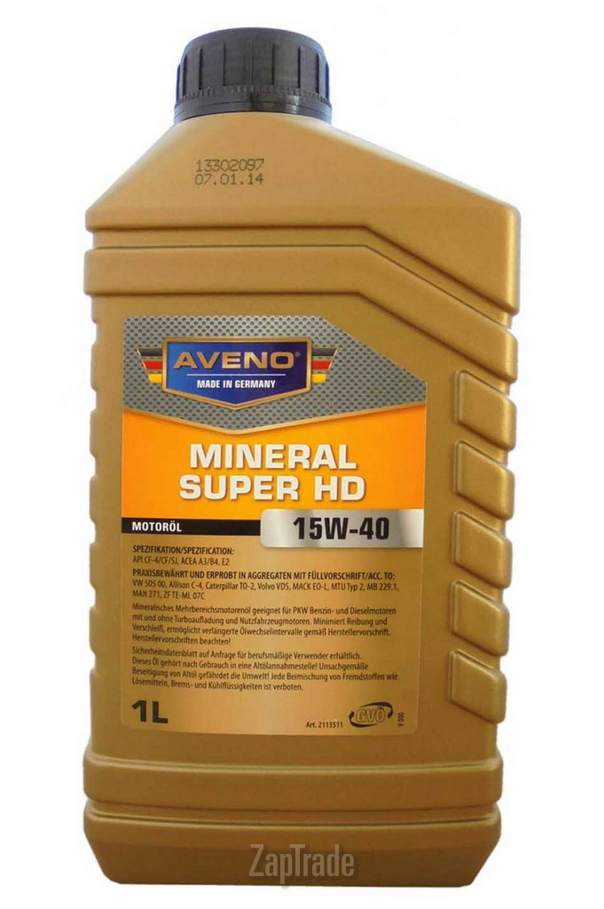 Купить моторное масло Aveno Mineral Super HD, в интернет-магазине в Екатеринбурге